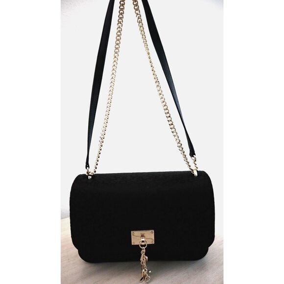 DKNY R313FE83 Women's Black Cleo Jacquard Print Chain Strap Shoulder Bag - Picture 14 of 16